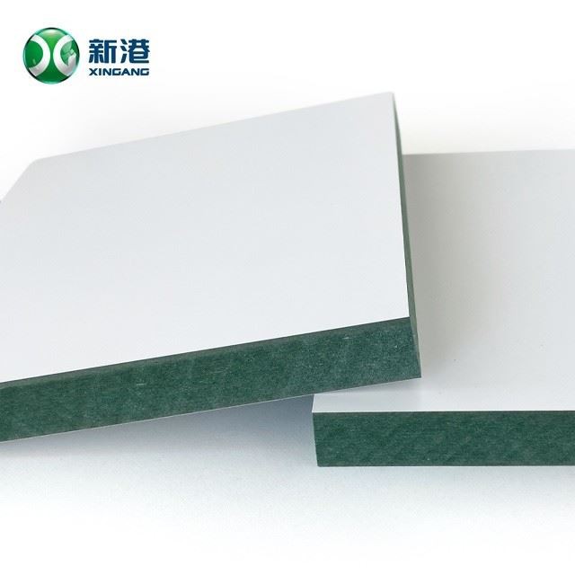 15mm Waterproof Green MDF Moisture Resistant Laminated Gloss White Paper